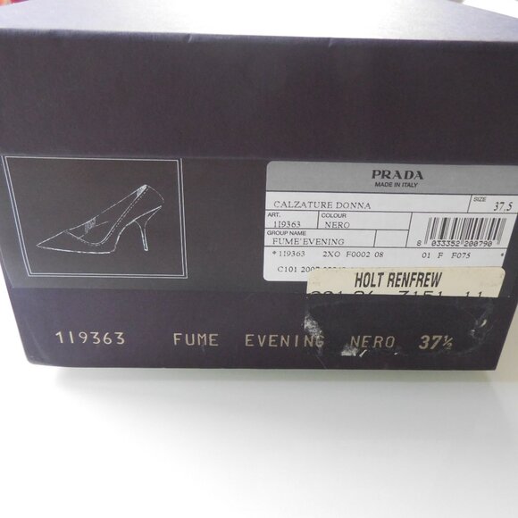 Prada shoe black smoked leather size 7 1/2 - Picture 2 of 7